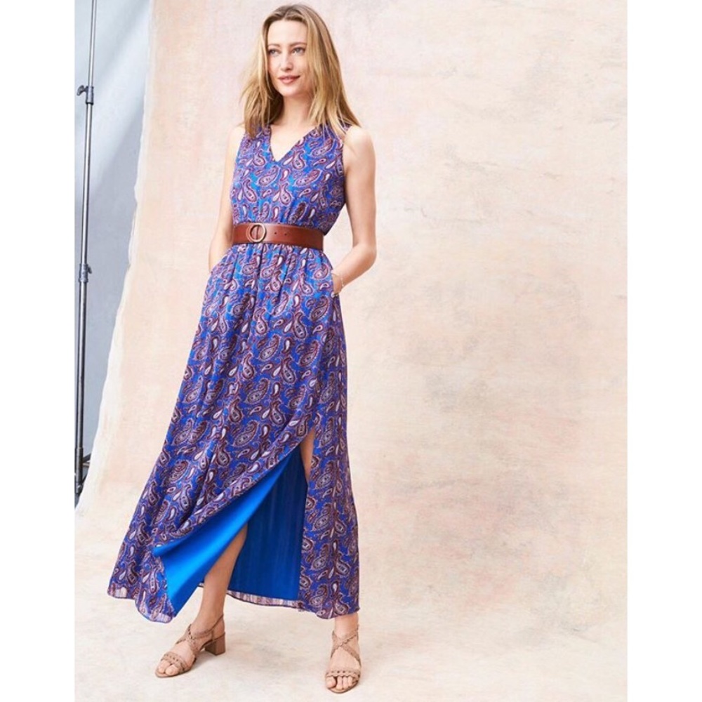 Banana republic Paisley gathered maxi dress small - Picture 1 of 7